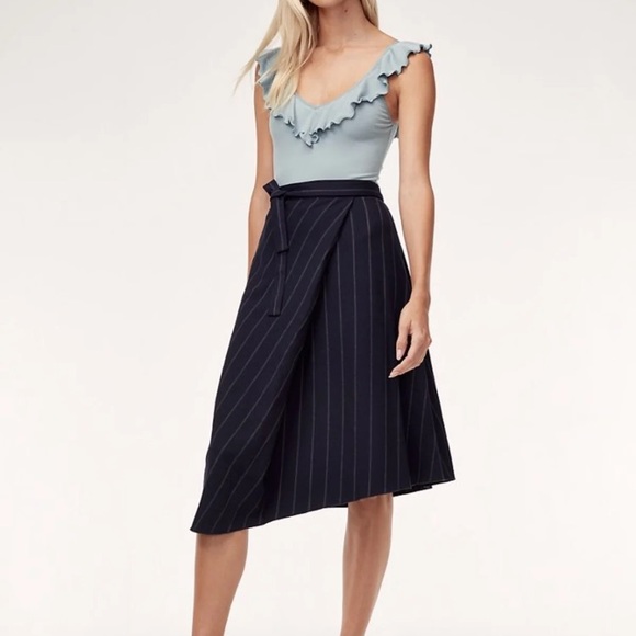 Danette bodysuit aritzia Wilfred small ruffle blue - Picture 4 of 4